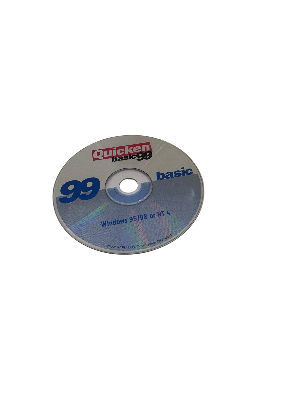 VINTAGE SOFTWARE: Intuit Quicken Basic 99 CD DISC For Windows 95/98/NT