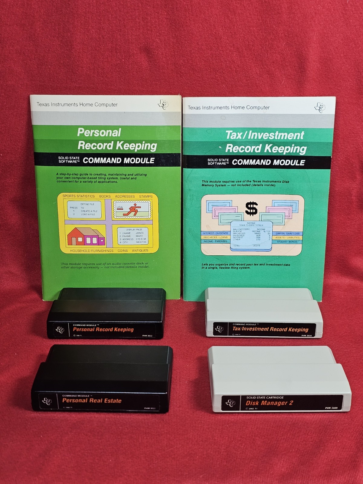 4 Carts Disk Manager Real Estate Investment Tax Record TI Texas Instruments