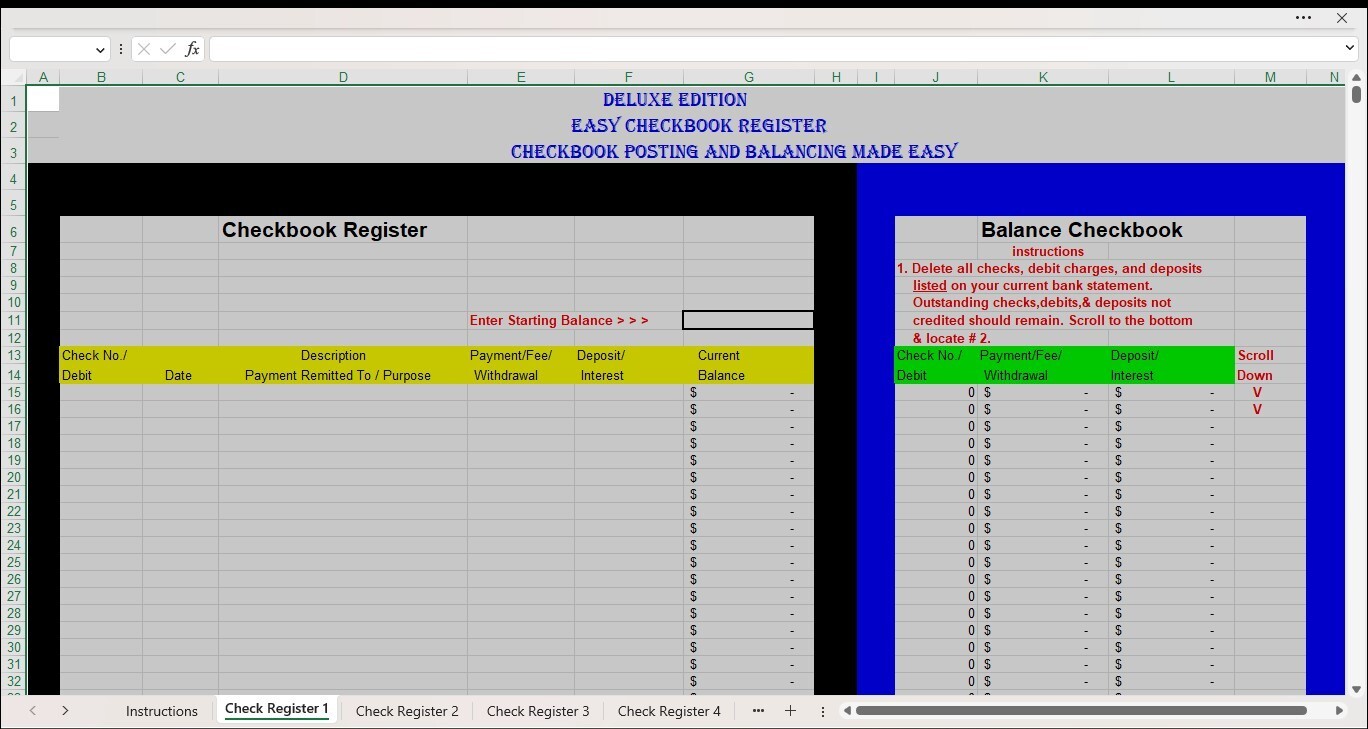 Car Maintenance Tracker Excel Spreadsheet, for PC or Android +FREE Checkbook Reg