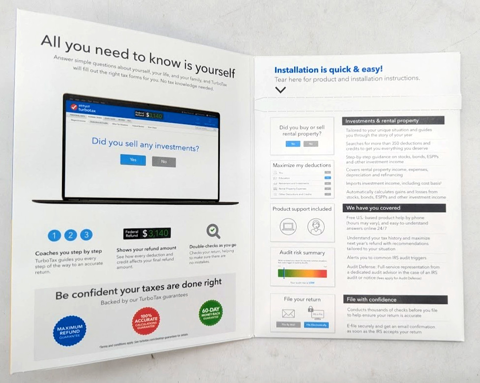 *NEW 2023* Intuit TurboTax Premier Edition Fed + State for Windows & Mac CD 2023