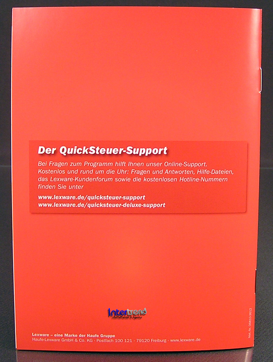 Lexware QuickSteuer 2018 Vollversion Box, CD, Handbuch (PDF) Steuerjahr 2017 NEU