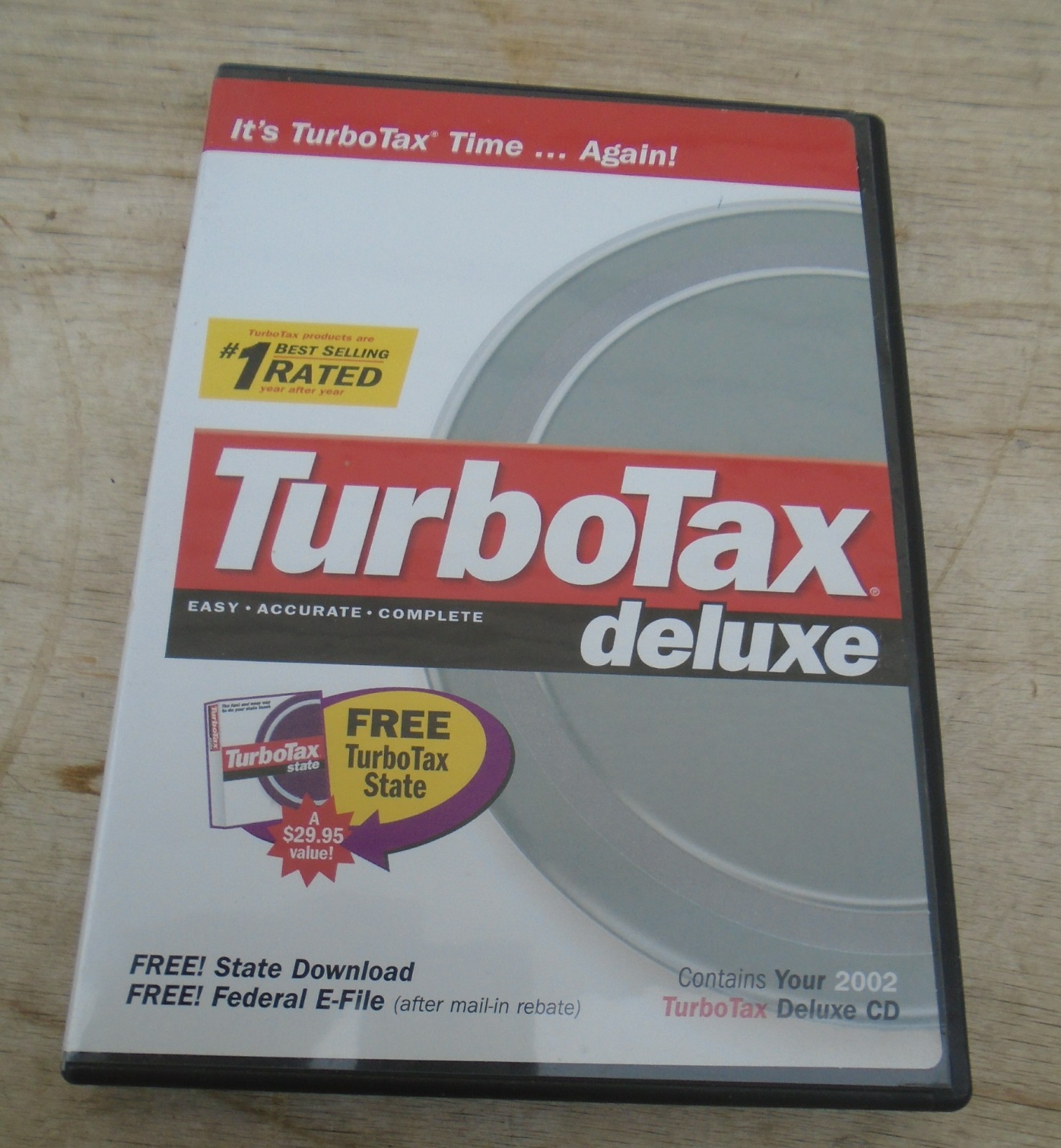 2002 TurboTax Deluxe + state+ e file CD