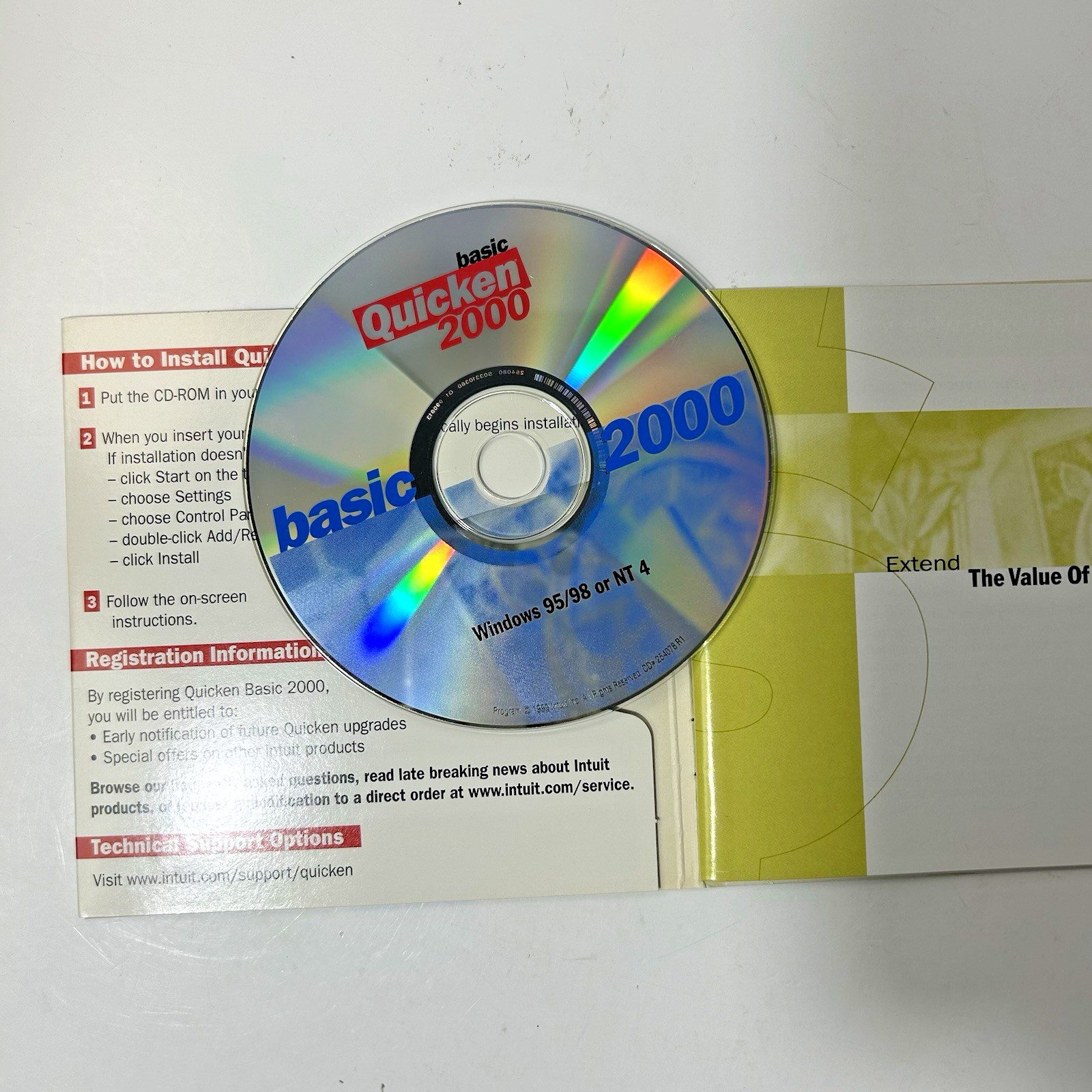 Quicken 2000 Basic Software Windows 95/98 or NT 4 UNTESTED