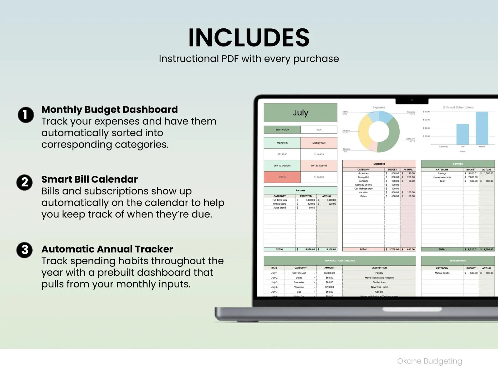 Easy Personal Budget Spreadsheet Finance Saving Template 2024 Planner Google