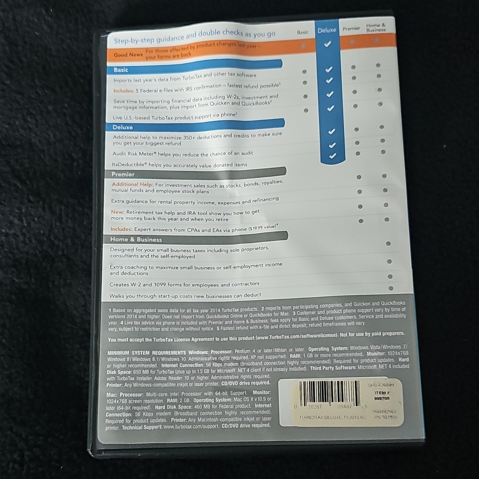 Intuit TurboTax Deluxe Tax Prep Software CD for Windows/Mac, English
