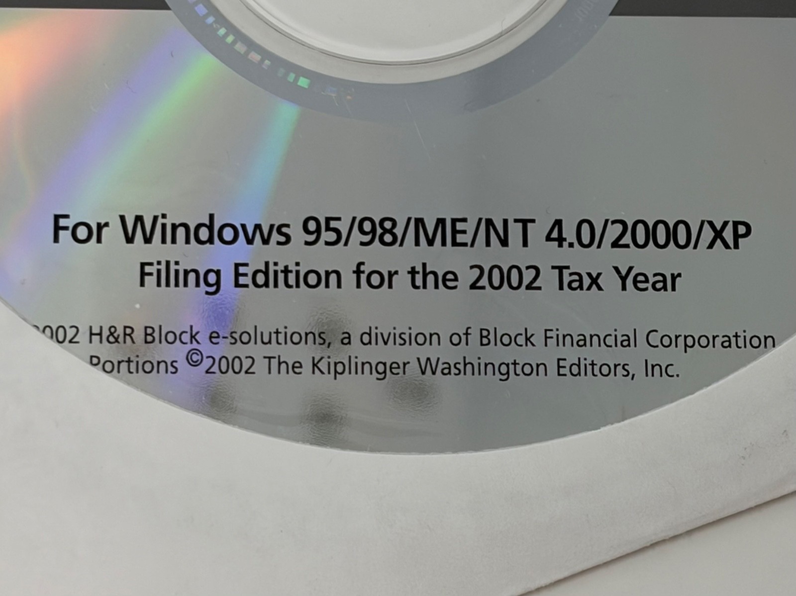 TaxCut from H&R Block Platinum 2002 Tax Year Windows Software CD Disc Only VTG