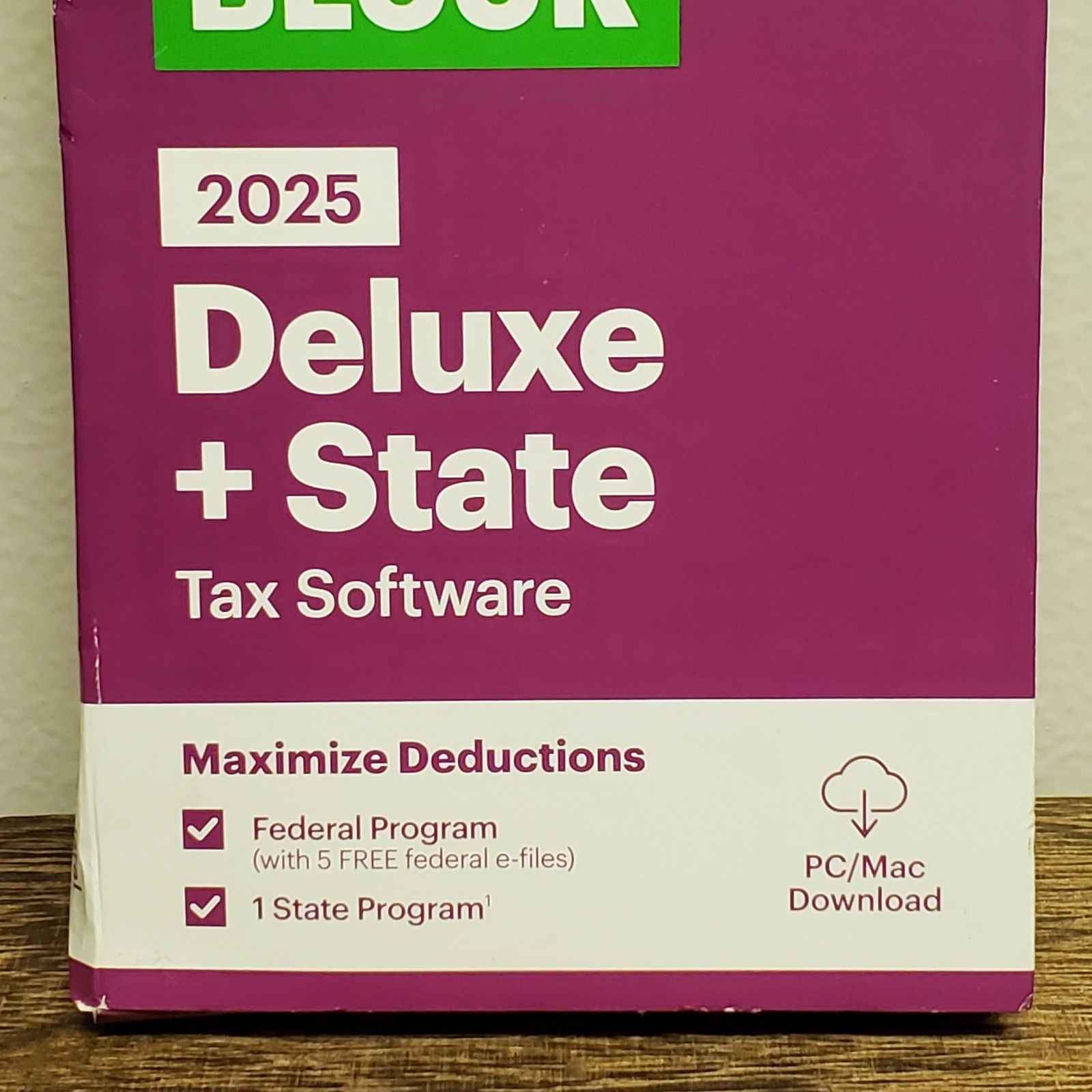 2025 H & R Block Deluxe + State Tax Deductions Software Key Card Download