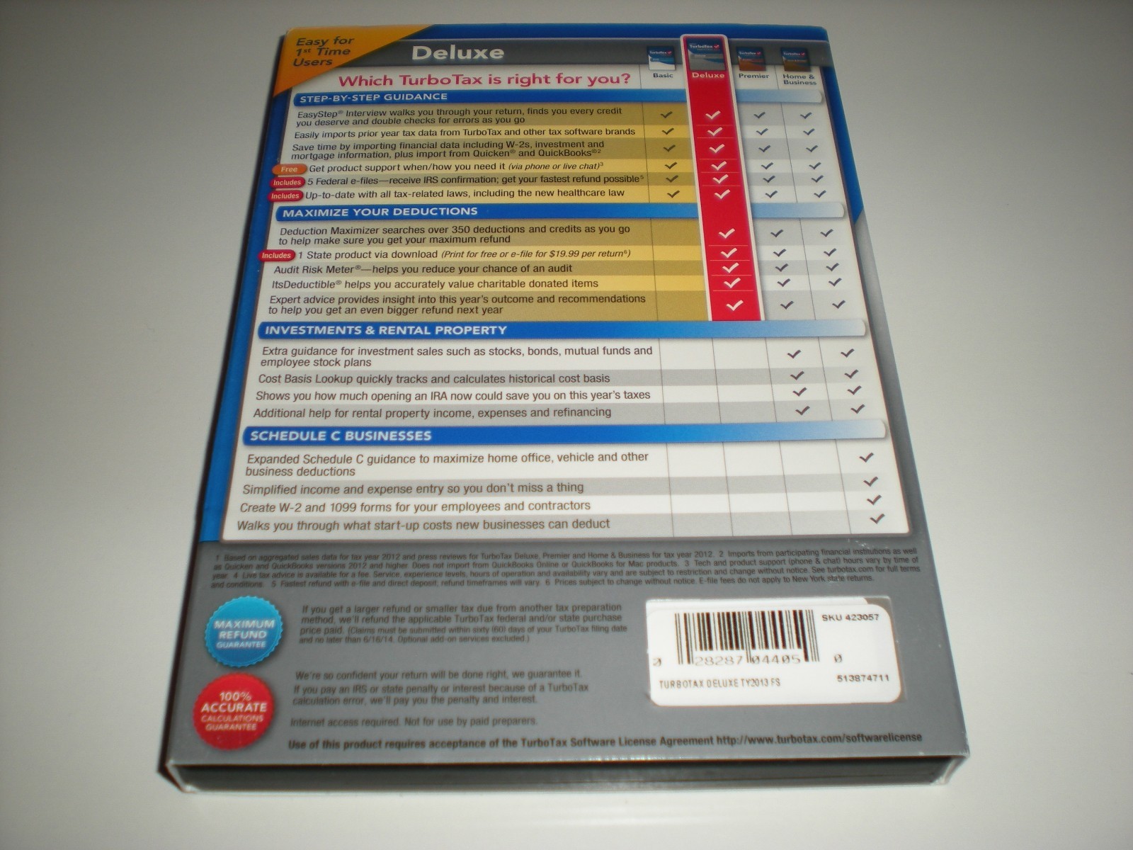 Turbotax 2013 Deluxe. Federal & State + Federal E-file. Ugly new sealed box.