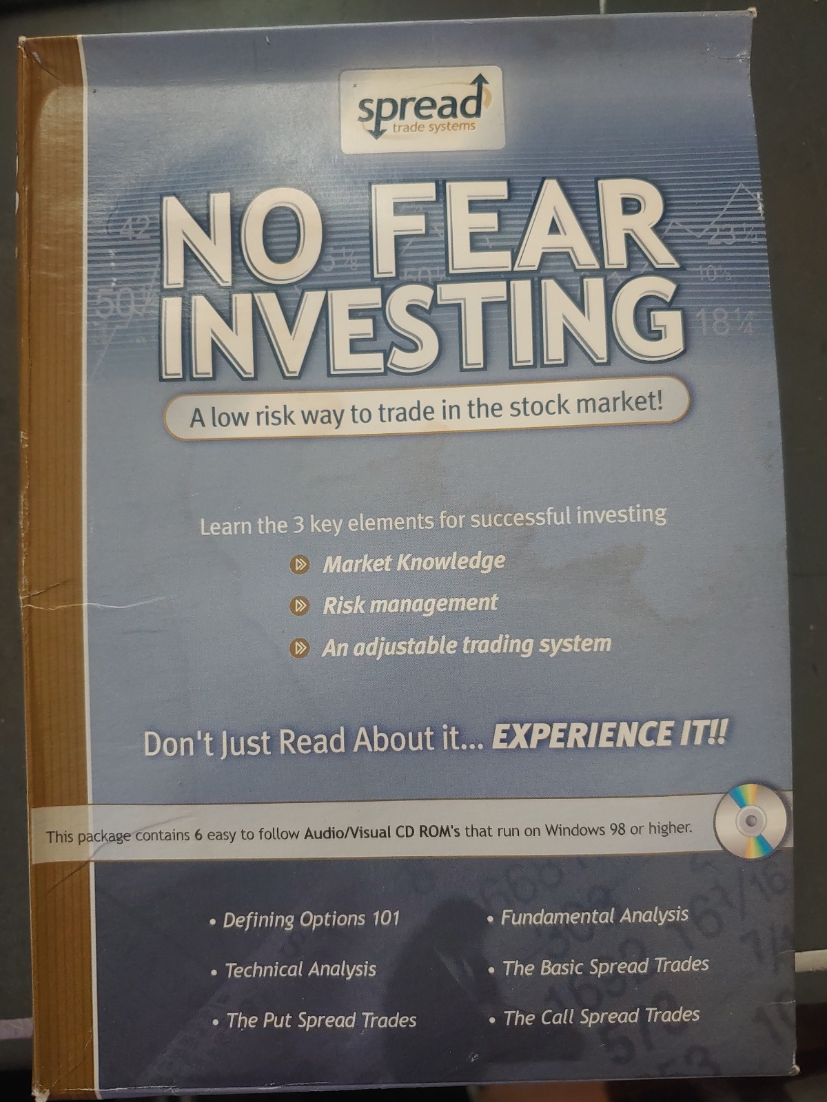No Fear Investing – Spread Trade System (6 CD-ROM Set) DAMAGED BOX, NO BOOK
