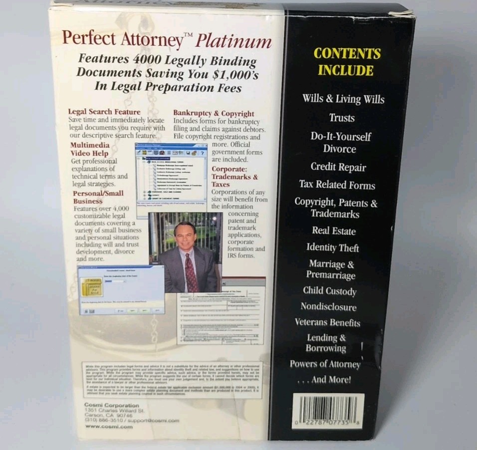 Perfect Attorney Platinum PC CD-ROM 4-Disc B504