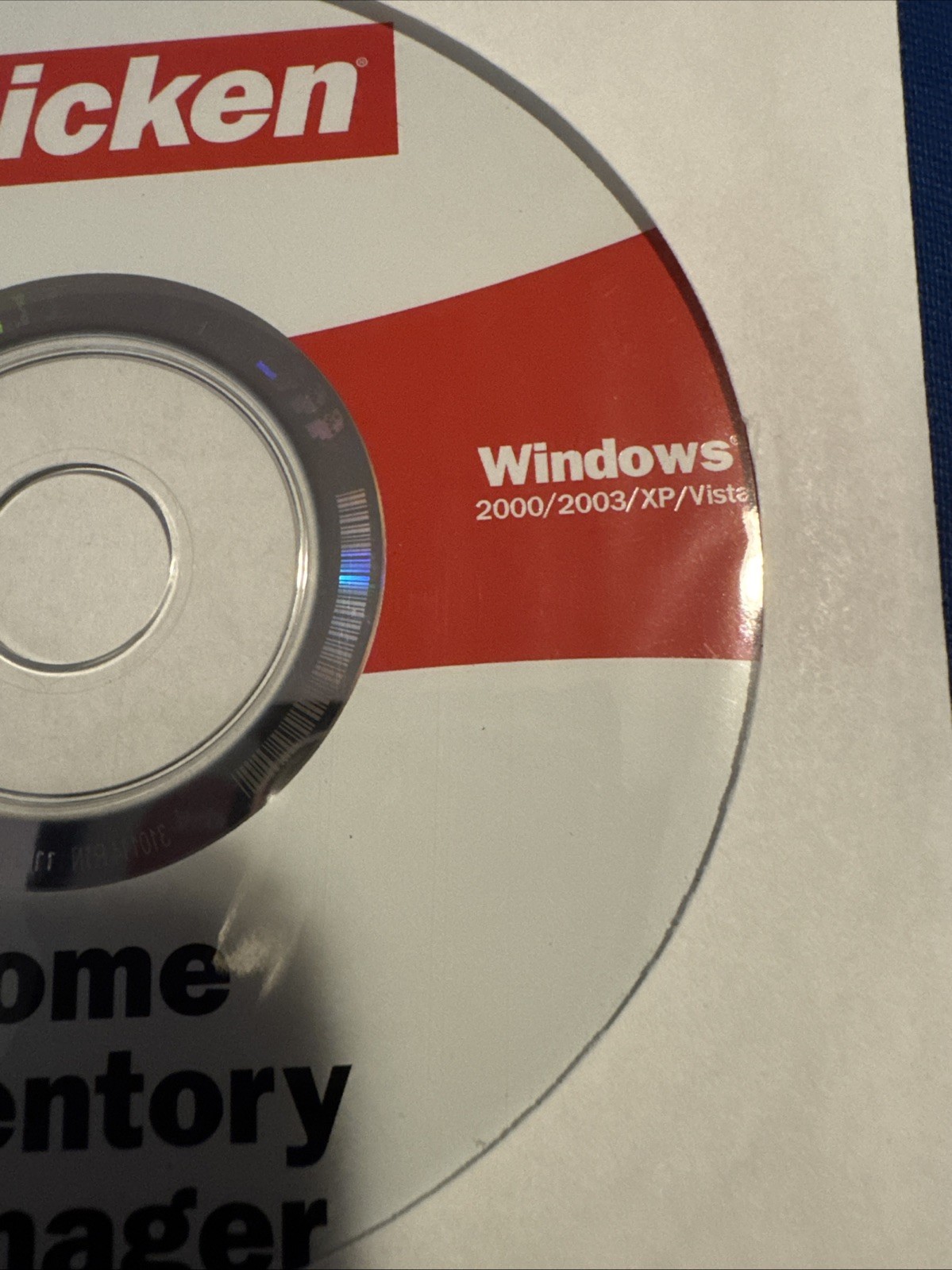 Intuit Quicken Home Inventory Manager for Windows ’00/’03/XP/Vista Preowned