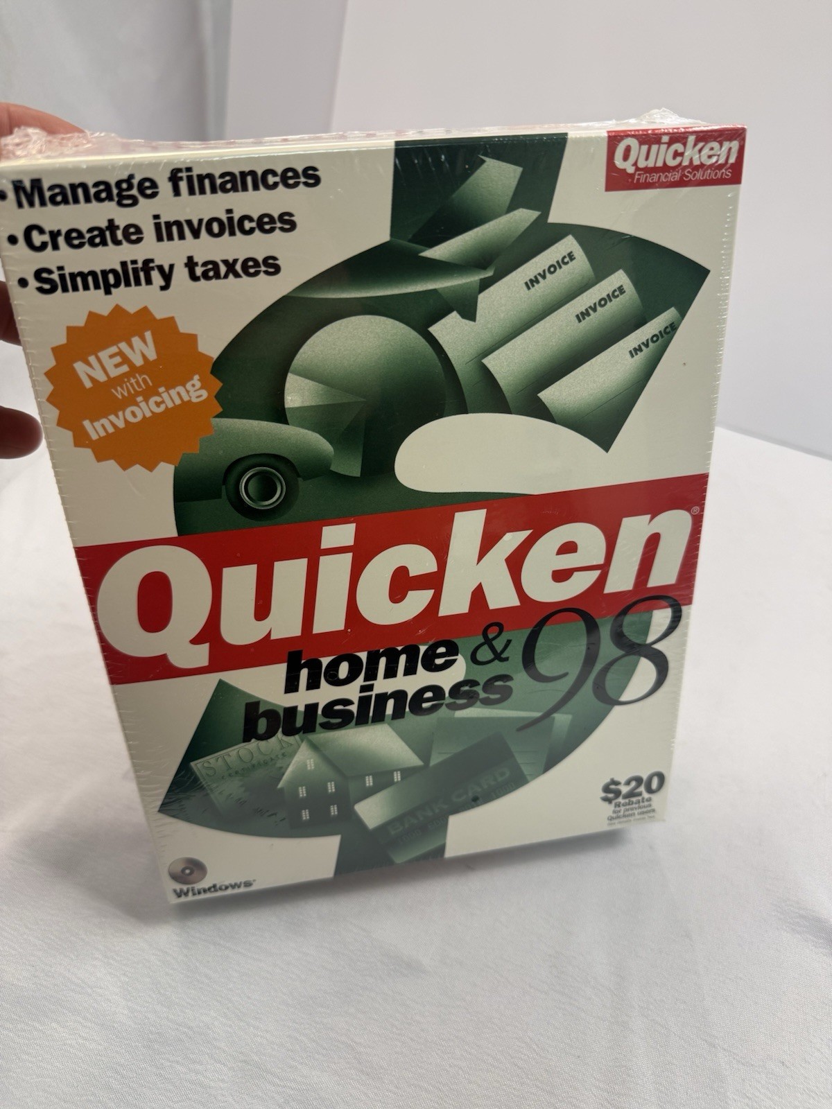 Quicken Home & Business 98 NEW Sealed Vintage Software Windows 98 Intuit