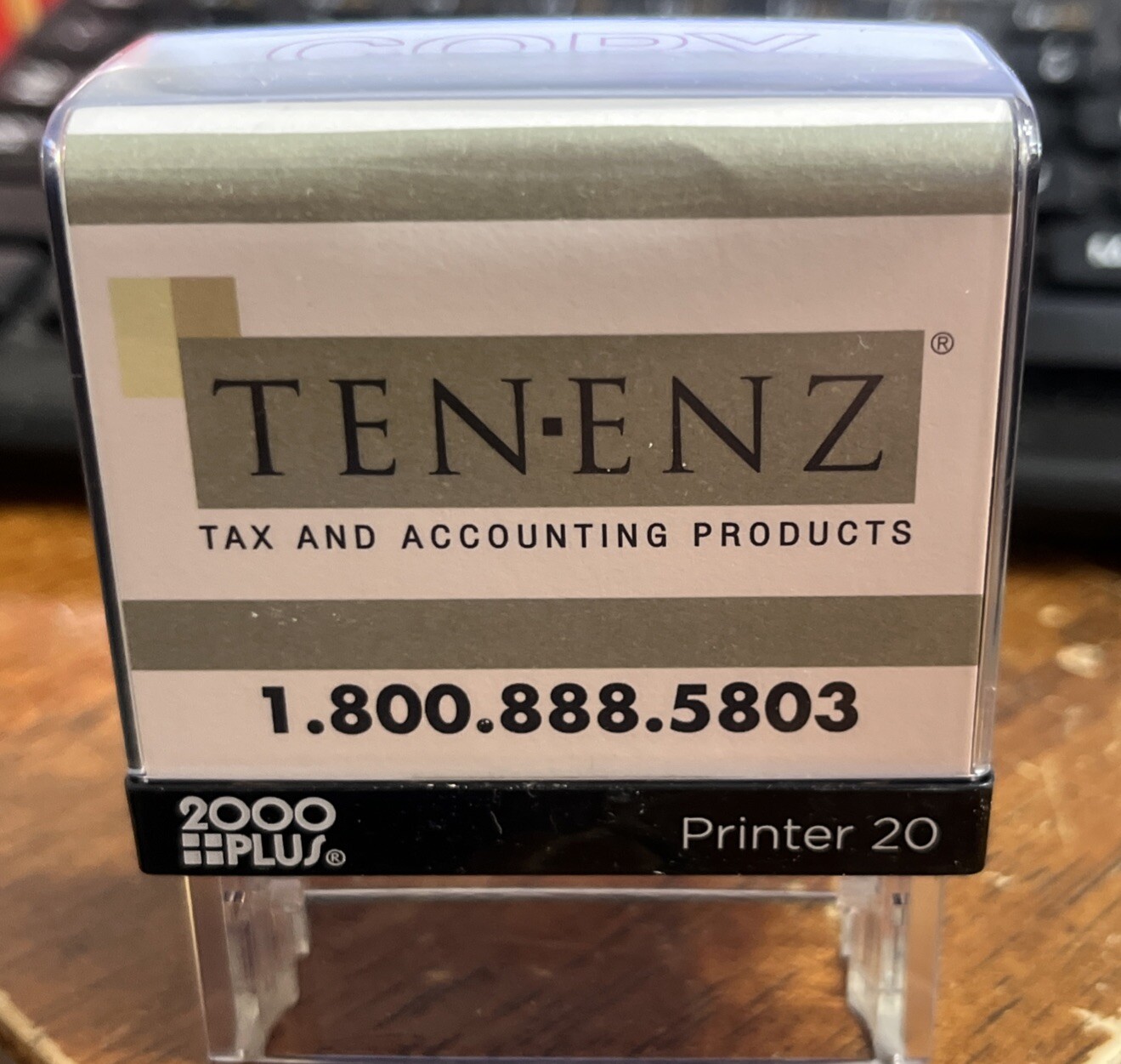 Tenenz Tax & Accounting Products 2000 Plus “COPY” Stamp With Open Box Red Ink
