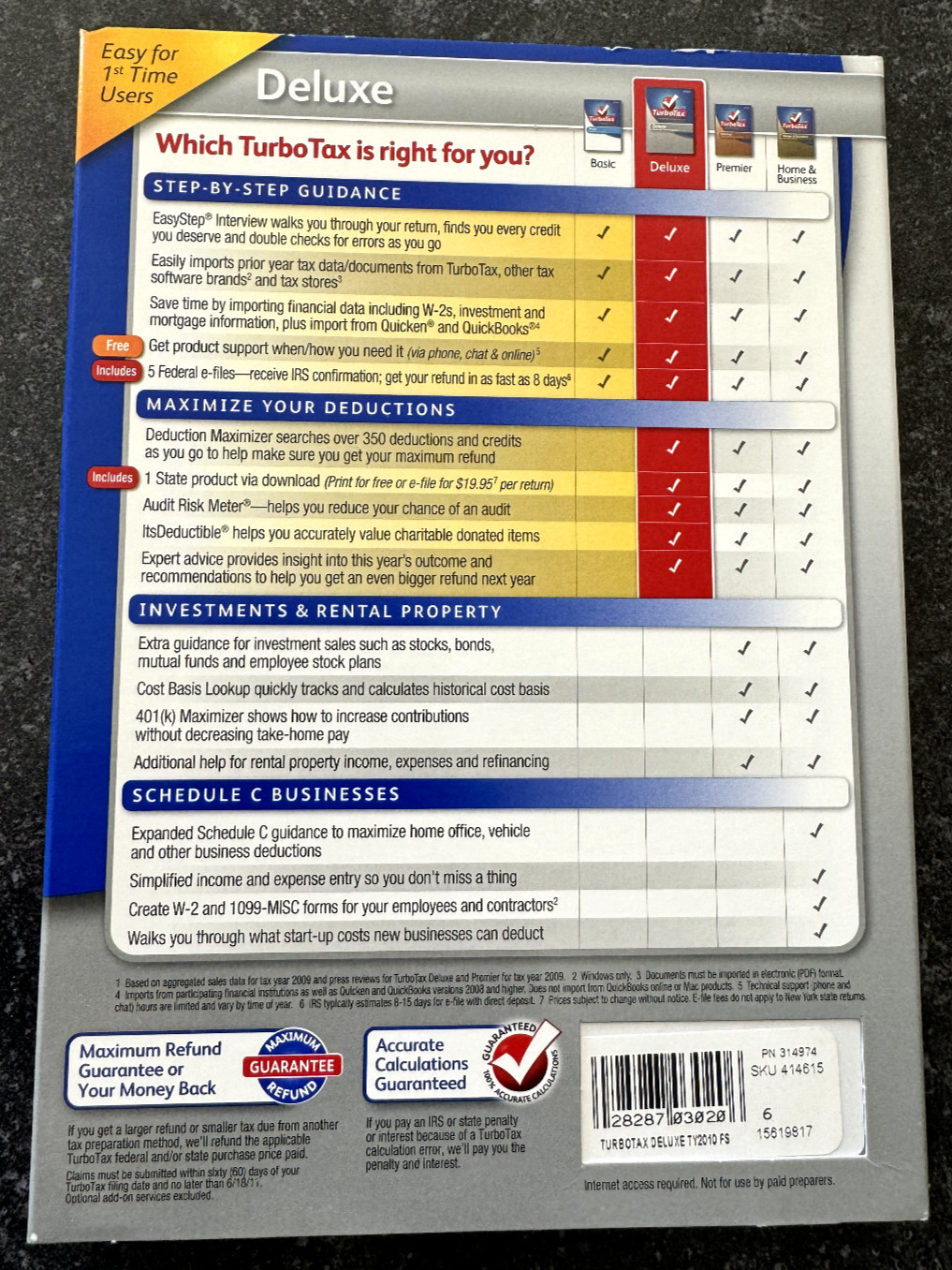 Turbotax Deluxe Federal + State 2010/2011/2012/2013 Used once. Lot of 4