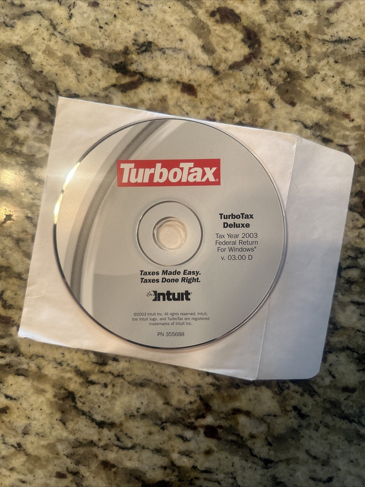 TurboTax Deluxe Federal Return Tax Year 2003 for Windows v. 03.00 D
