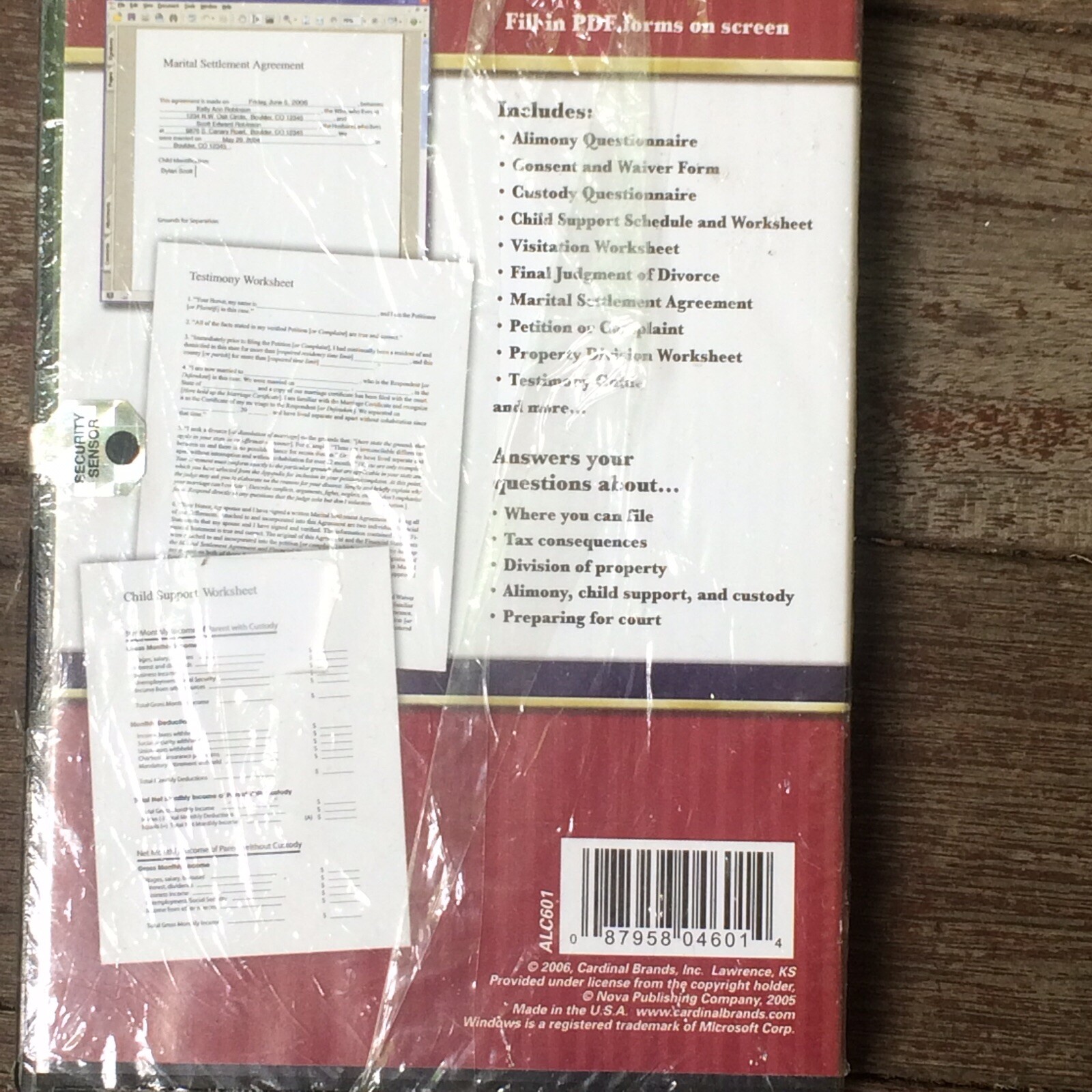 Brand New Sealed Adams File For Divorce Personal Law All 50 States on CD