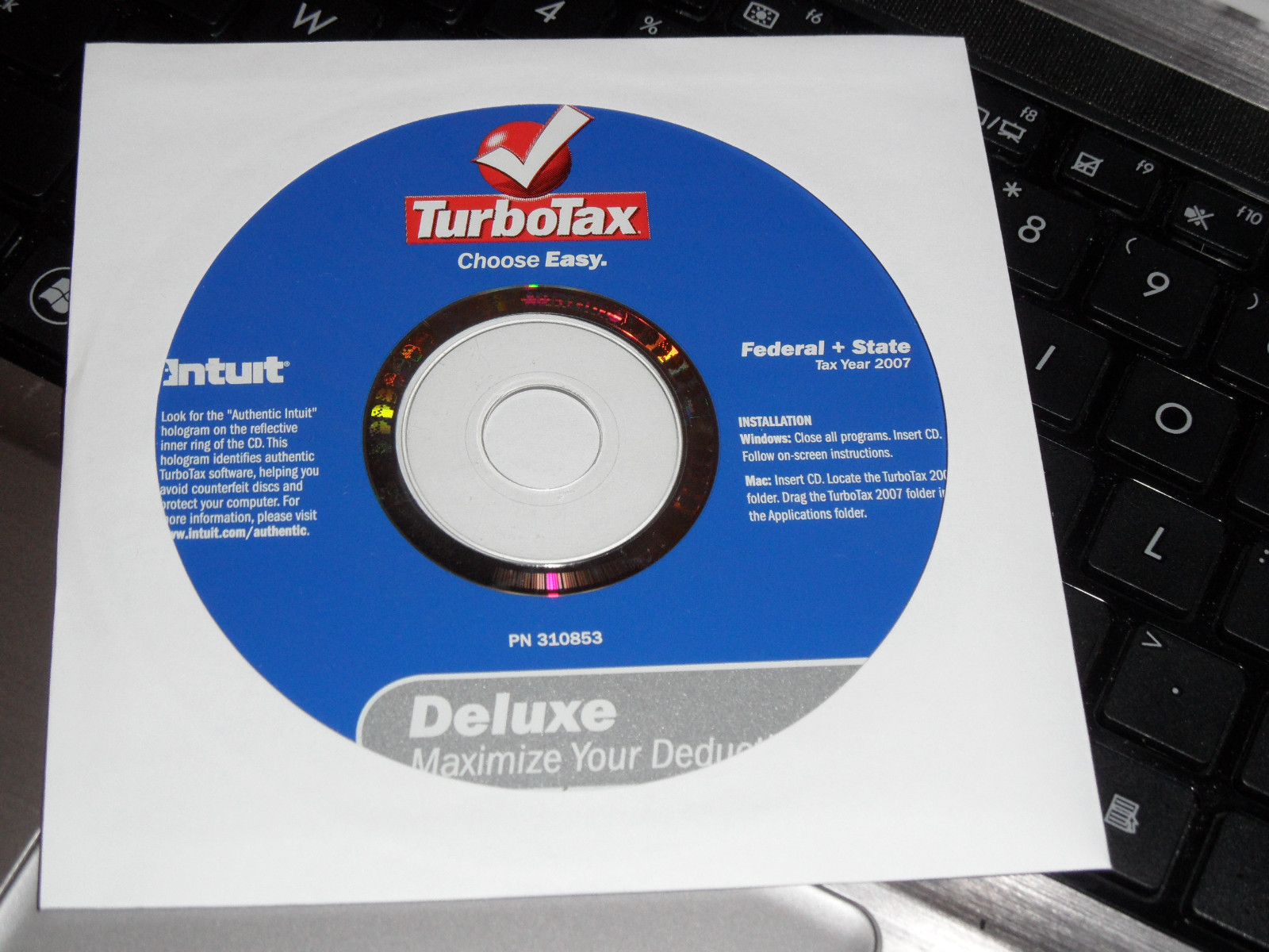 2007 and 2008 TurboTax Deluxe Federal Turbo Tax 2 New sealed CD’s