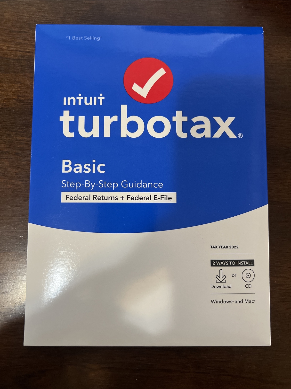 2022 TurboTax Basic• PC Or Mac CD or Download • Federal Returns + Federal E-File