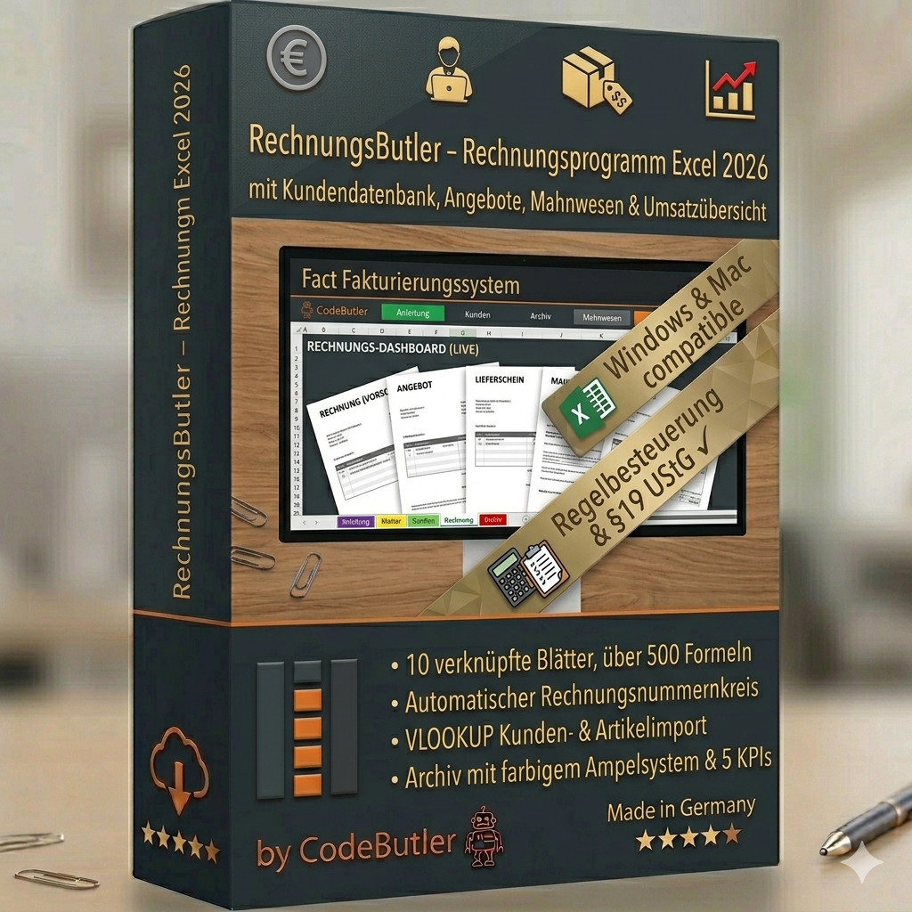 Excel Invoice Program 2026 Offers Dunning Small Business | No Subscription!