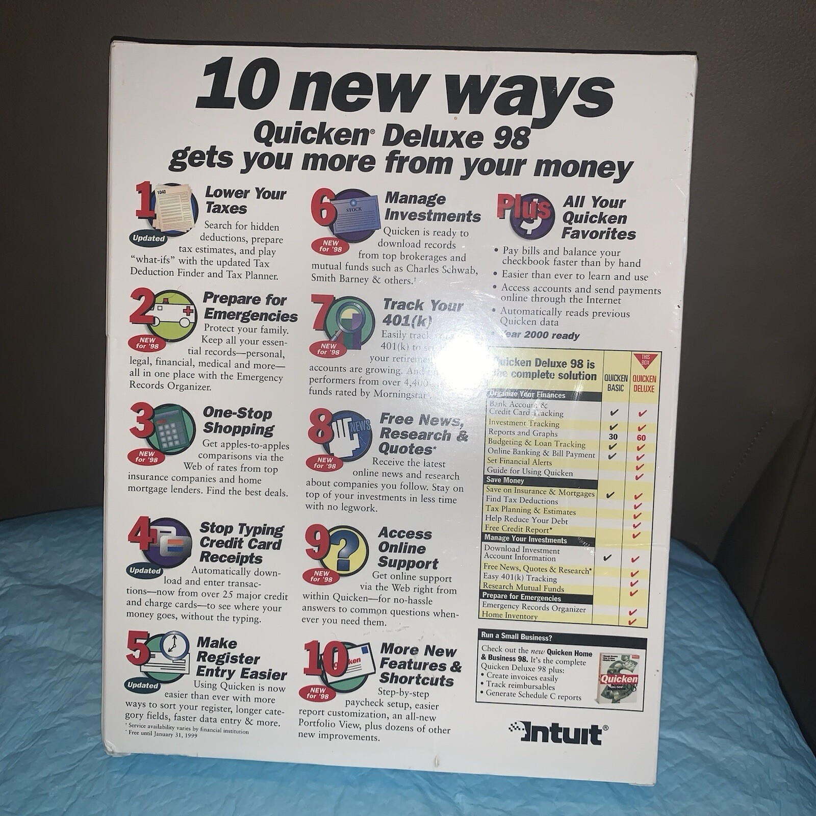Quicken Deluxe 98 Financial Solutions New Sealed For Windows