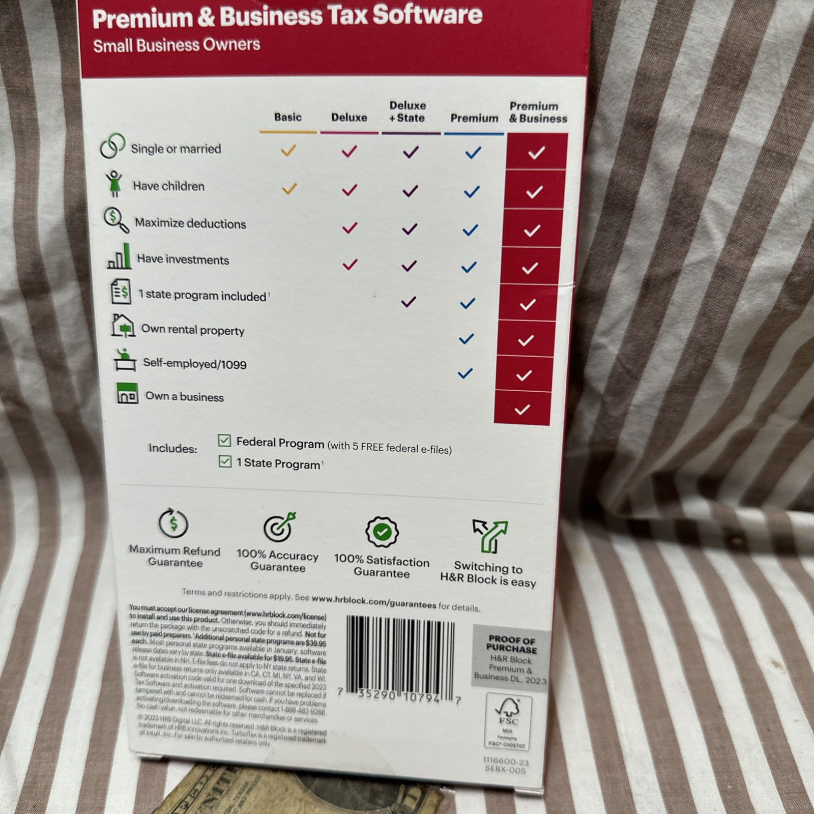 2023 NEW H&R Block Tax Software Premium & Business 2023 PC Only Turbotax HR USA