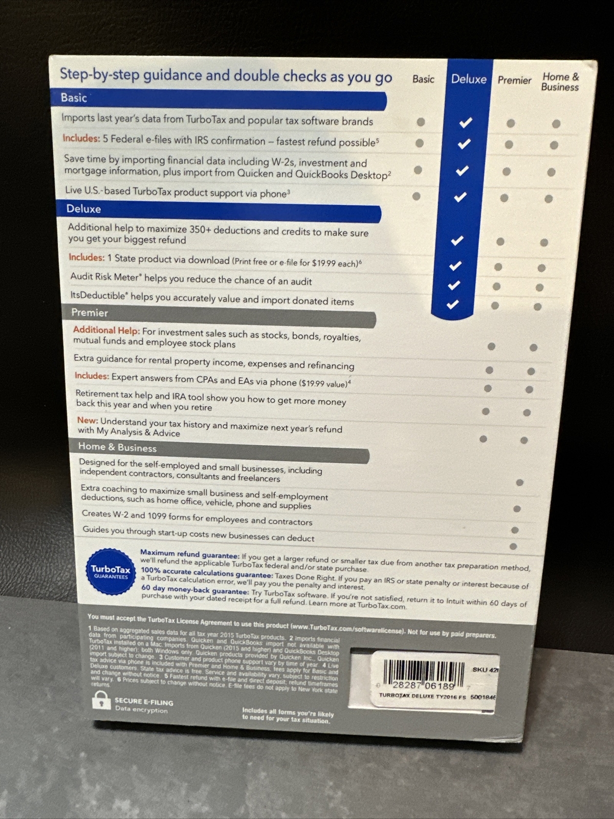 Turbotax 2016 Deluxe Federal + State CD version BRAND NEW SEALED lit Damage case