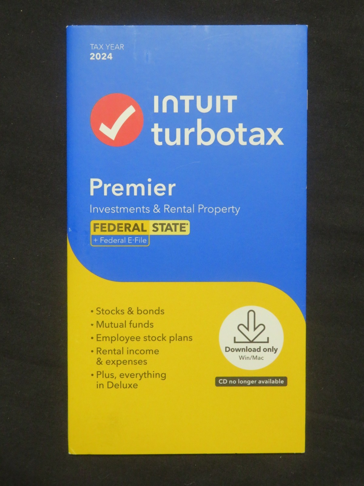 2024 Intuit Turbotax Premier Investments Rental Federal State Windows Staples