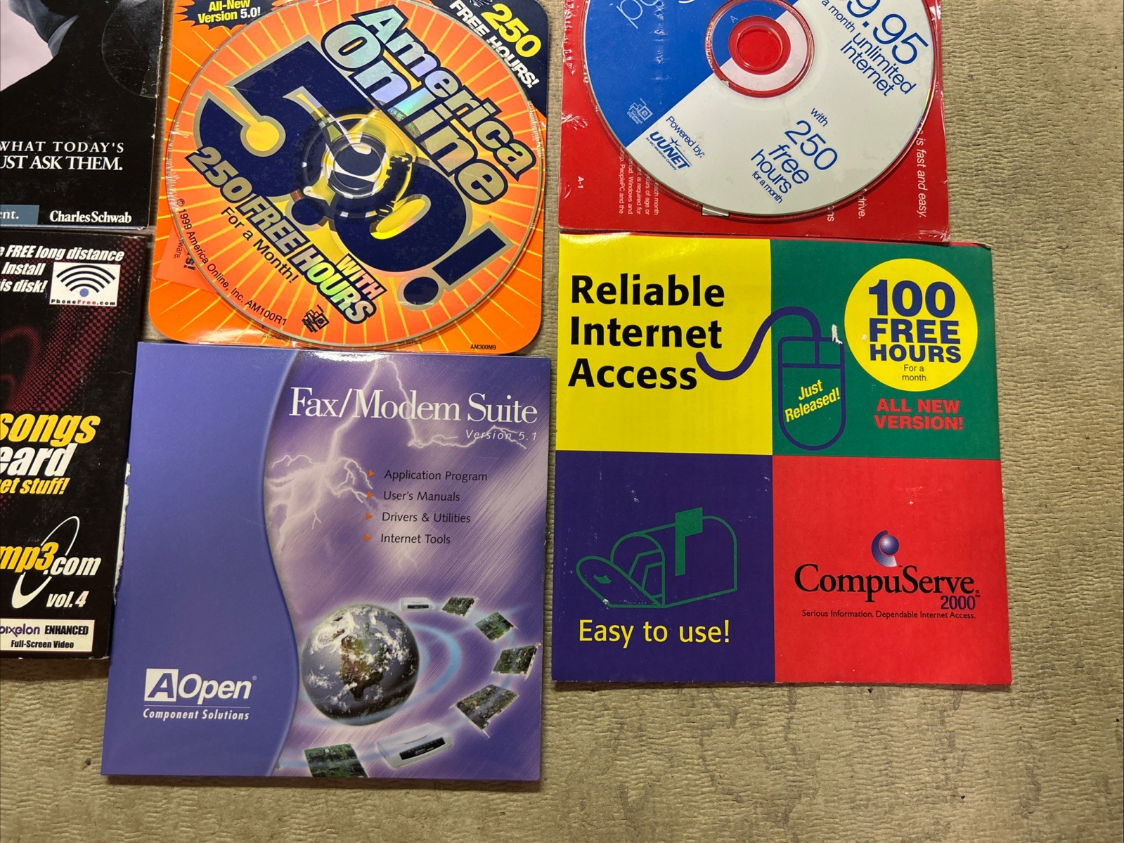 Lot of Various Financial/Modem/Turbo/MP3…. Software For Windows 95/98….