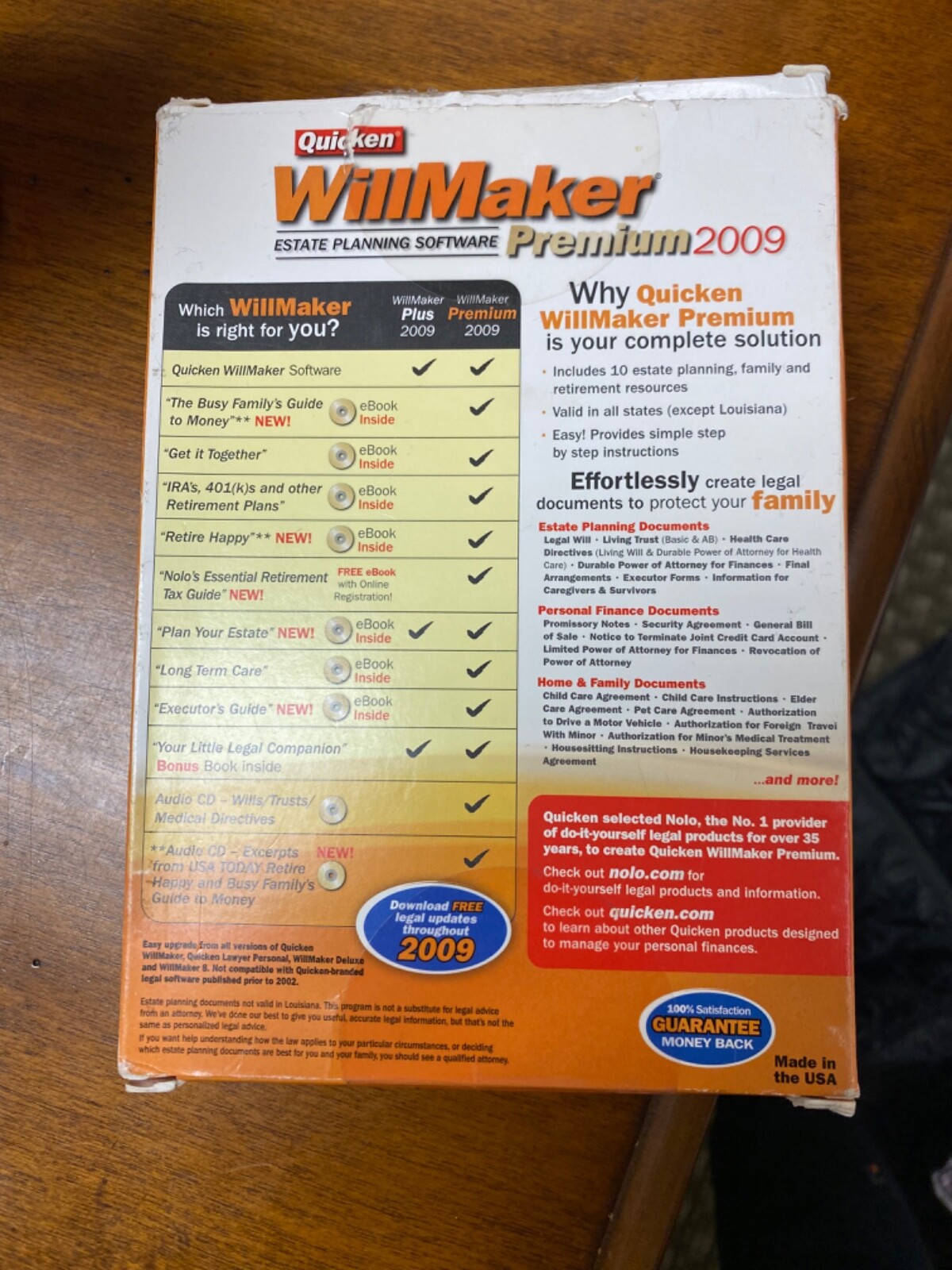 Finance: NoLo Quicken WillMaker Premium 2009-very good condition