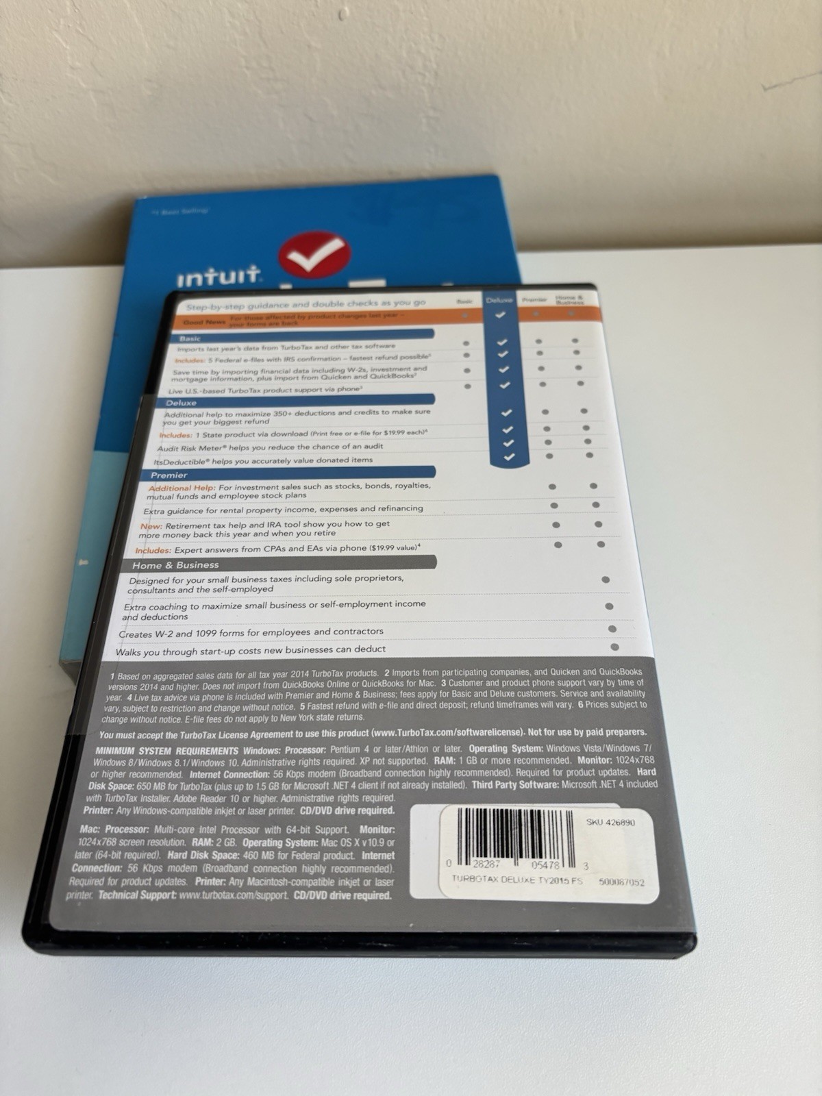 Intuit Turbotax 2015 Deluxe Federal & State maximize your deductions New sealed
