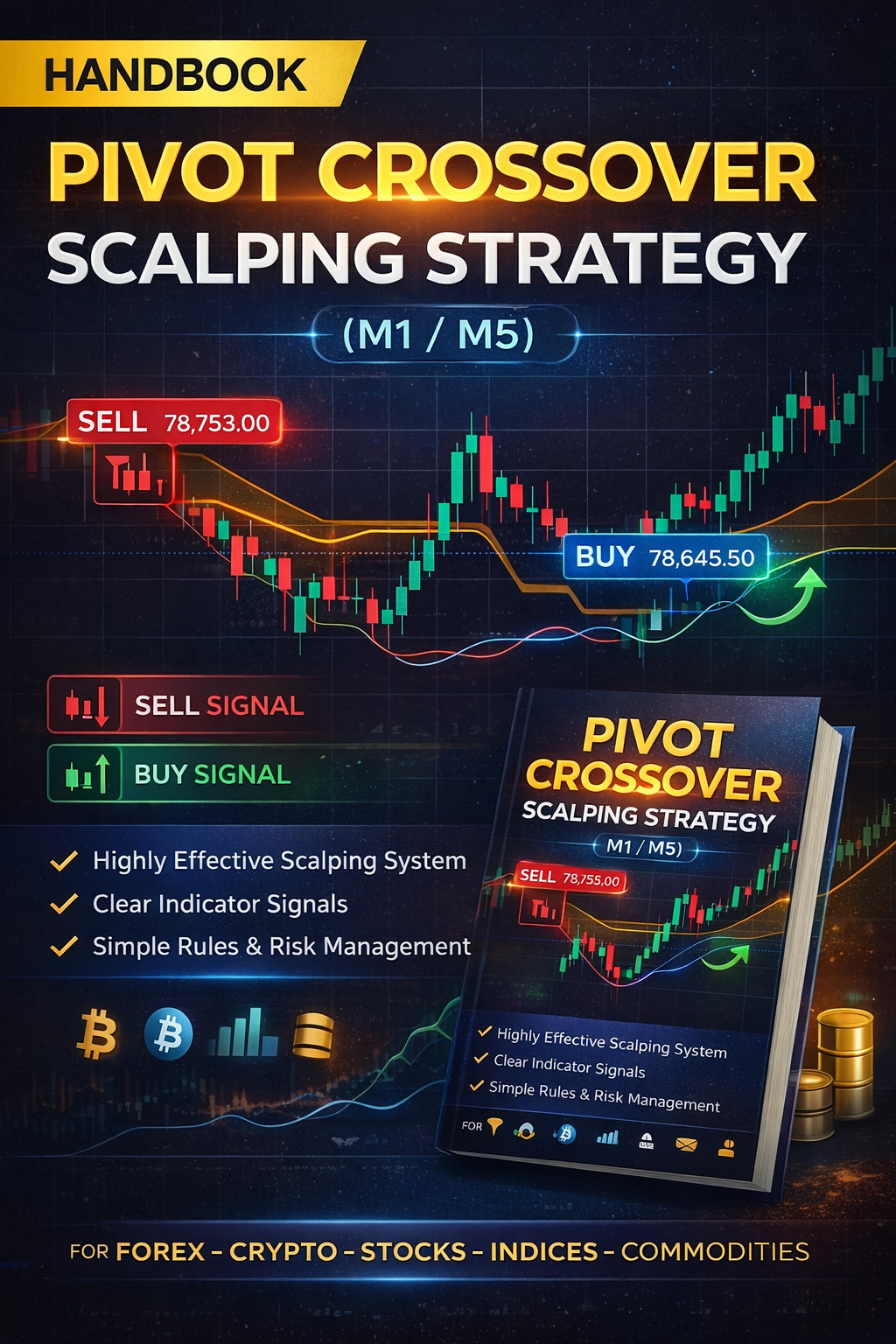🔥 Pivot Crossover Scalping Strategy – M1 / M5 / Tradingview