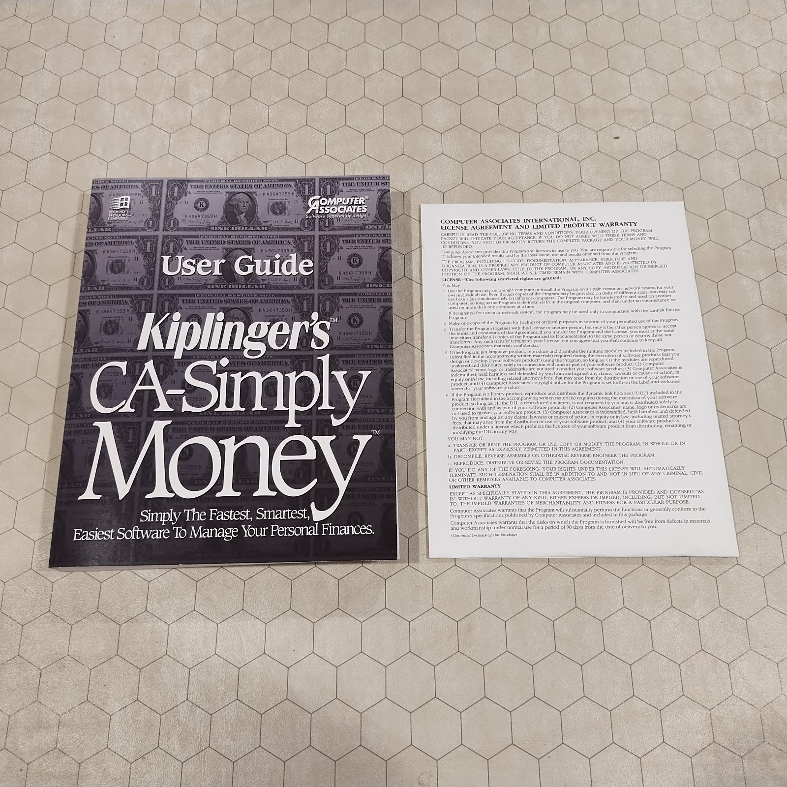 Kiplinger’s CA-Simply Money, Windows 3.1, sealed floppy disks, 1993