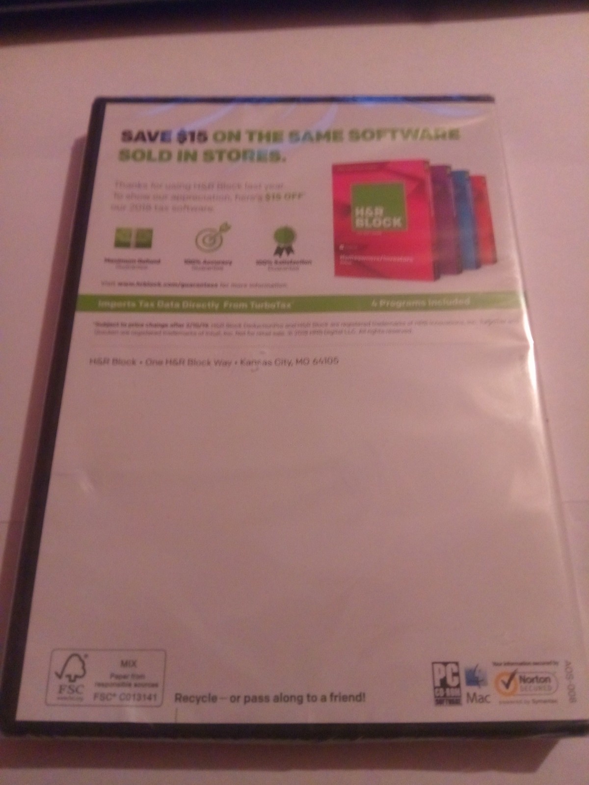 H&R Block Homeowners/Investors Deluxe Tax Software Disc