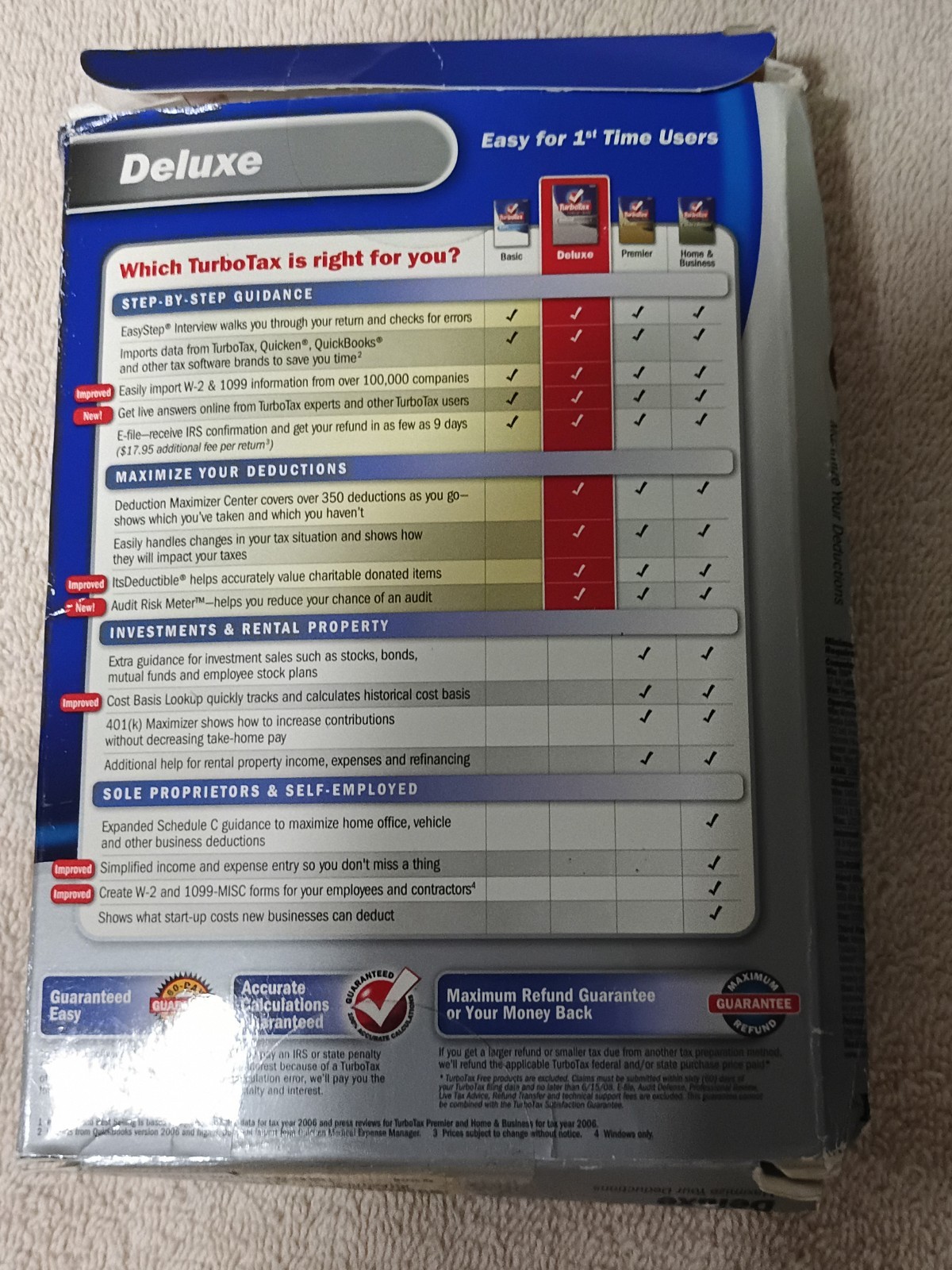 Intuit TurboTax Deluxe Federal and State – Tax Year 2007 – Fast Shipping