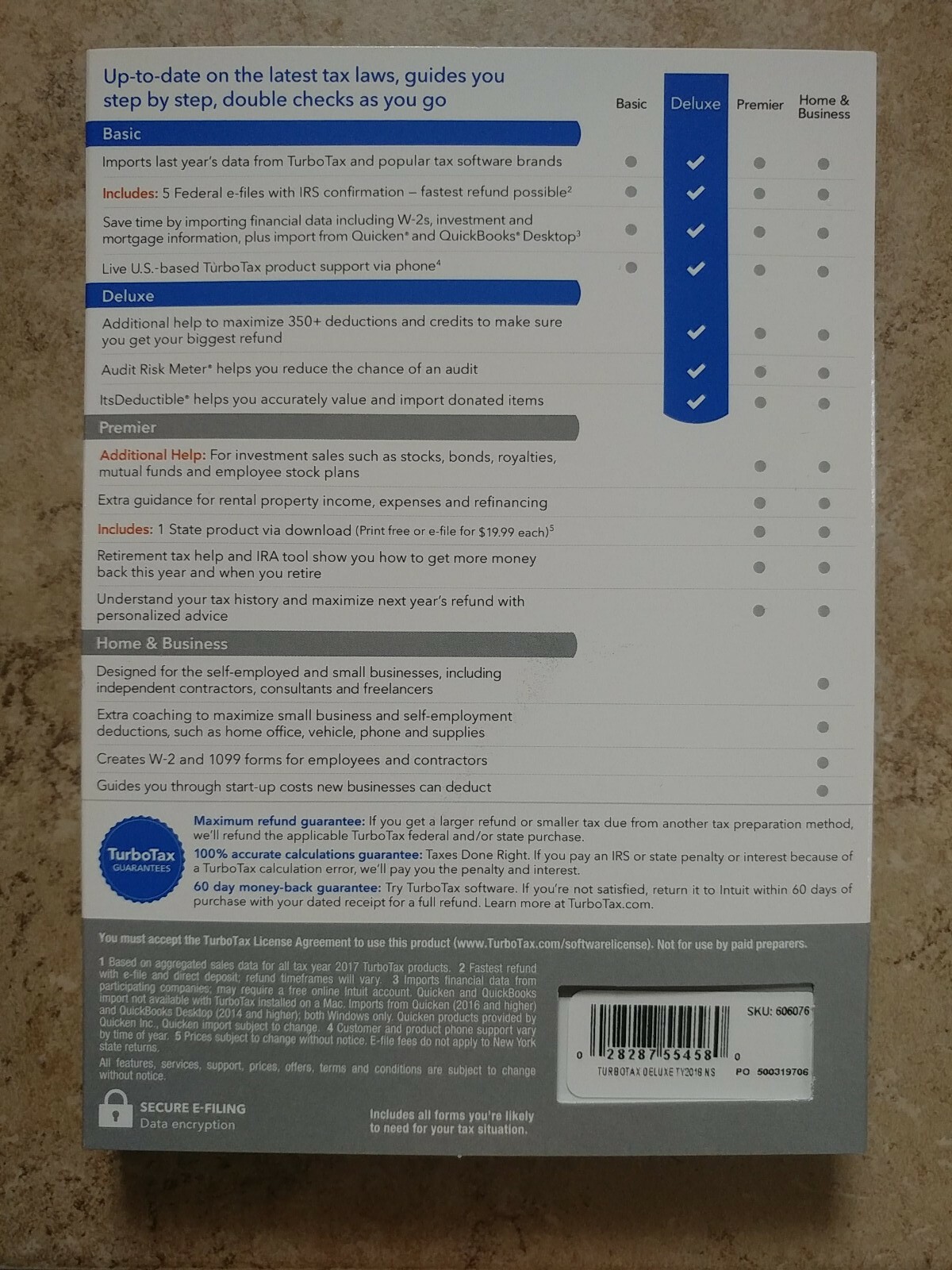 2018 intuit Turbotax Deluxe Federal Returns ONLY E-File