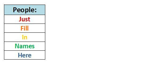 Weekly Chore Chart Excel Template