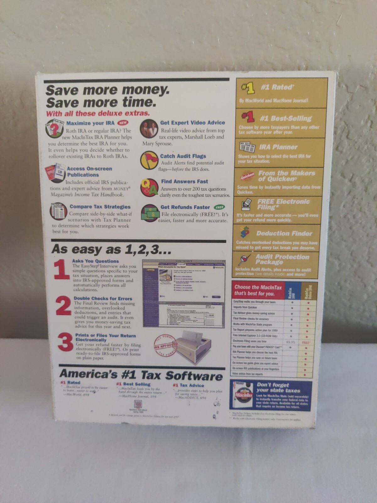 Quicken MacInTax Deluxe Complete Software Federal Return Year 1998 New Sealed