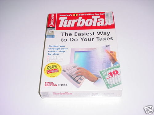 Turbotax 1996 Basic. New retail box. Turbo tax 96.