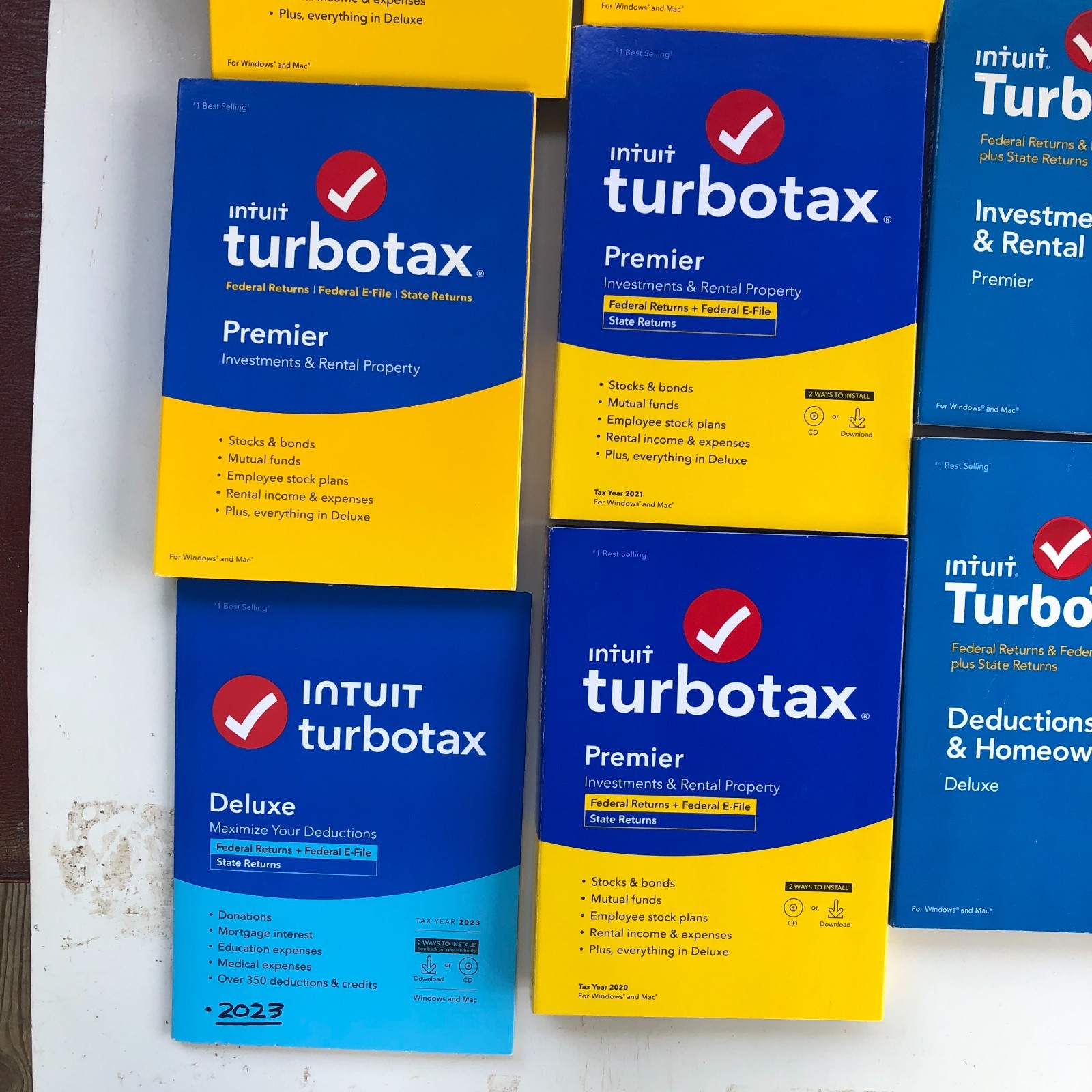 Lot of 22 Intuit TurboTax Home & Business Tax Software Mac & Windows 2002-2023