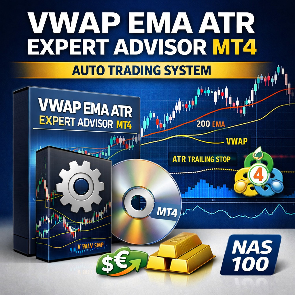 VWAP EMA ATR Trading Expert Advisor MT4 – Auto Trading Strategy Forex Gold