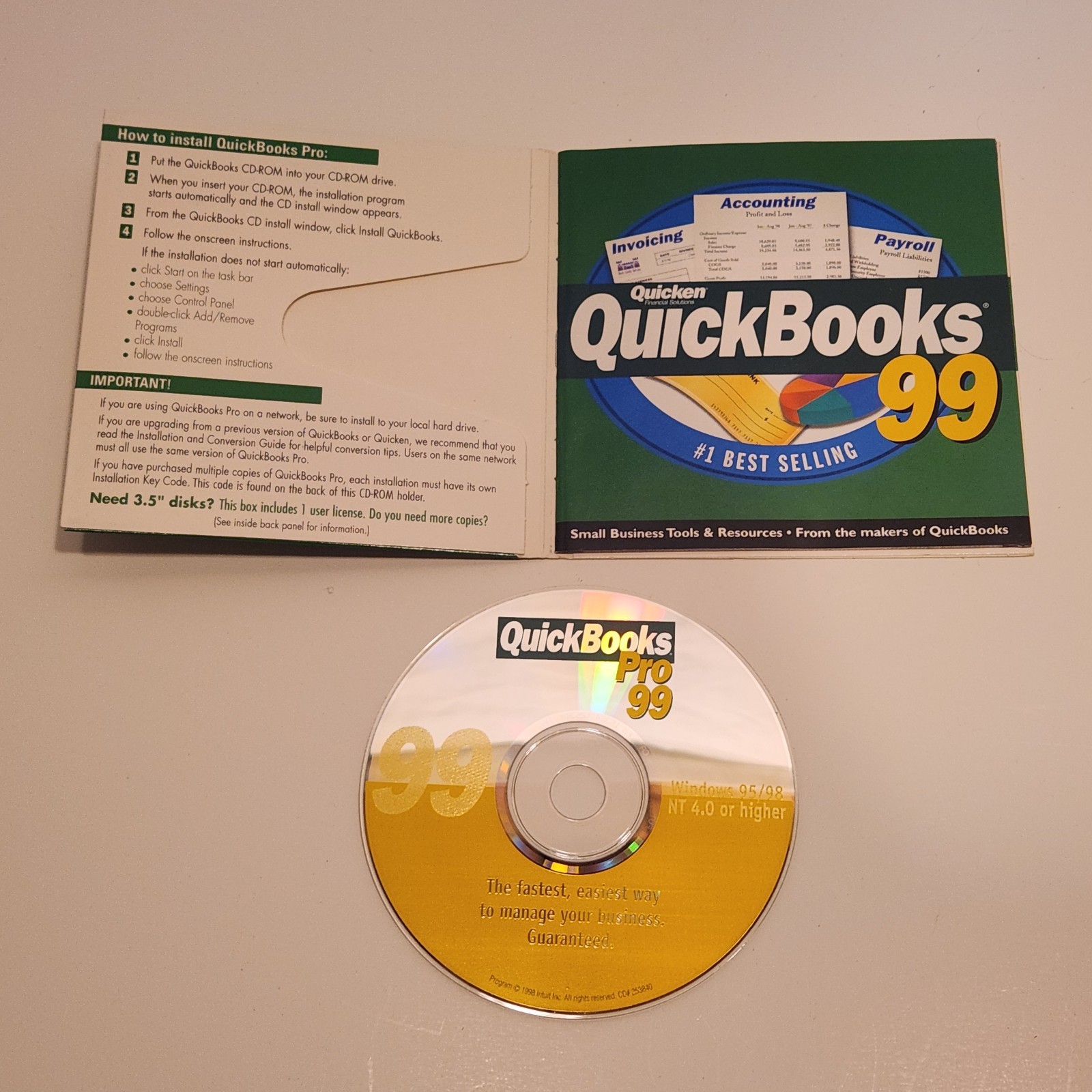 Quicken Quickbooks Pro 99 Software with product key