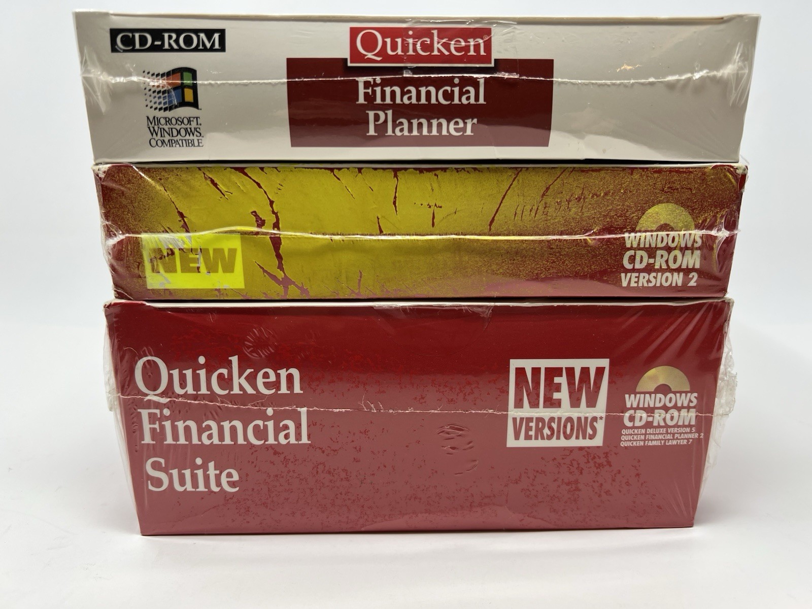 Lot of 3 Quicken Financial Suite Deluxe Planner CD-ROM for Windows New Sealed