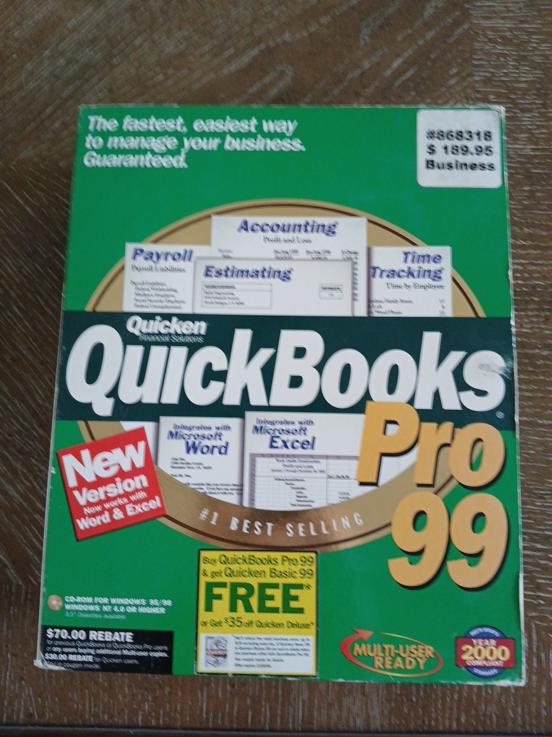 Quicken Quickbooks Pro 99 Software with product key