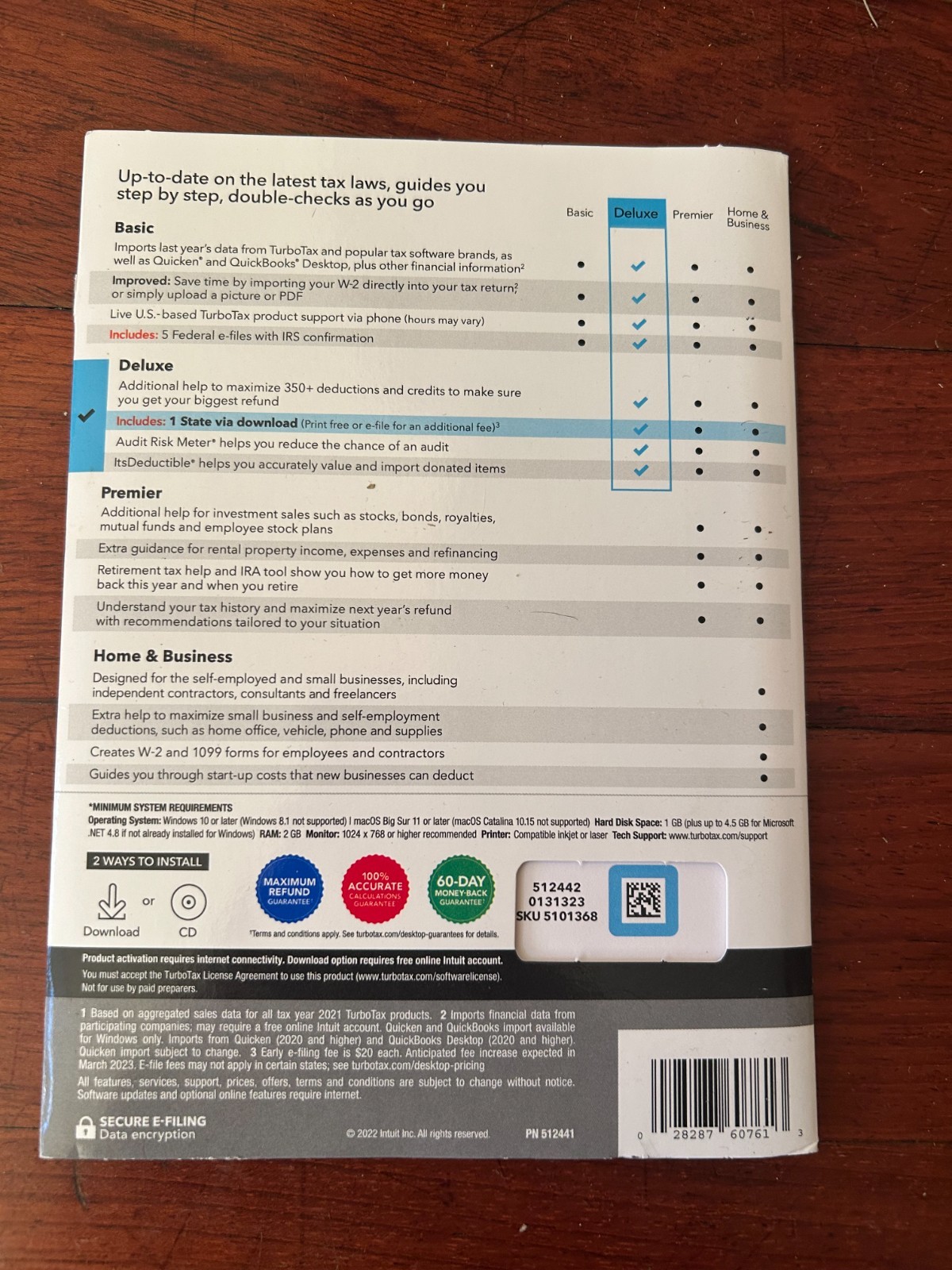 Intuit Turbotax Deluxe 2022 Federal and State Tax Software Brand New Sealed