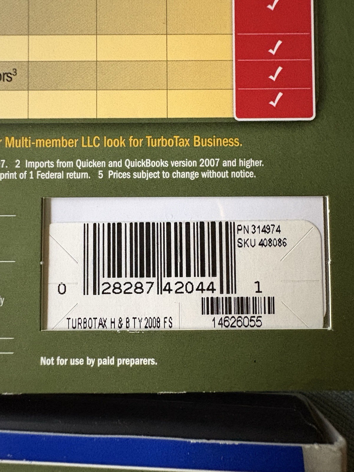 2008 Intuit TurboTax Home & Business Federal & State Windows & MAC
