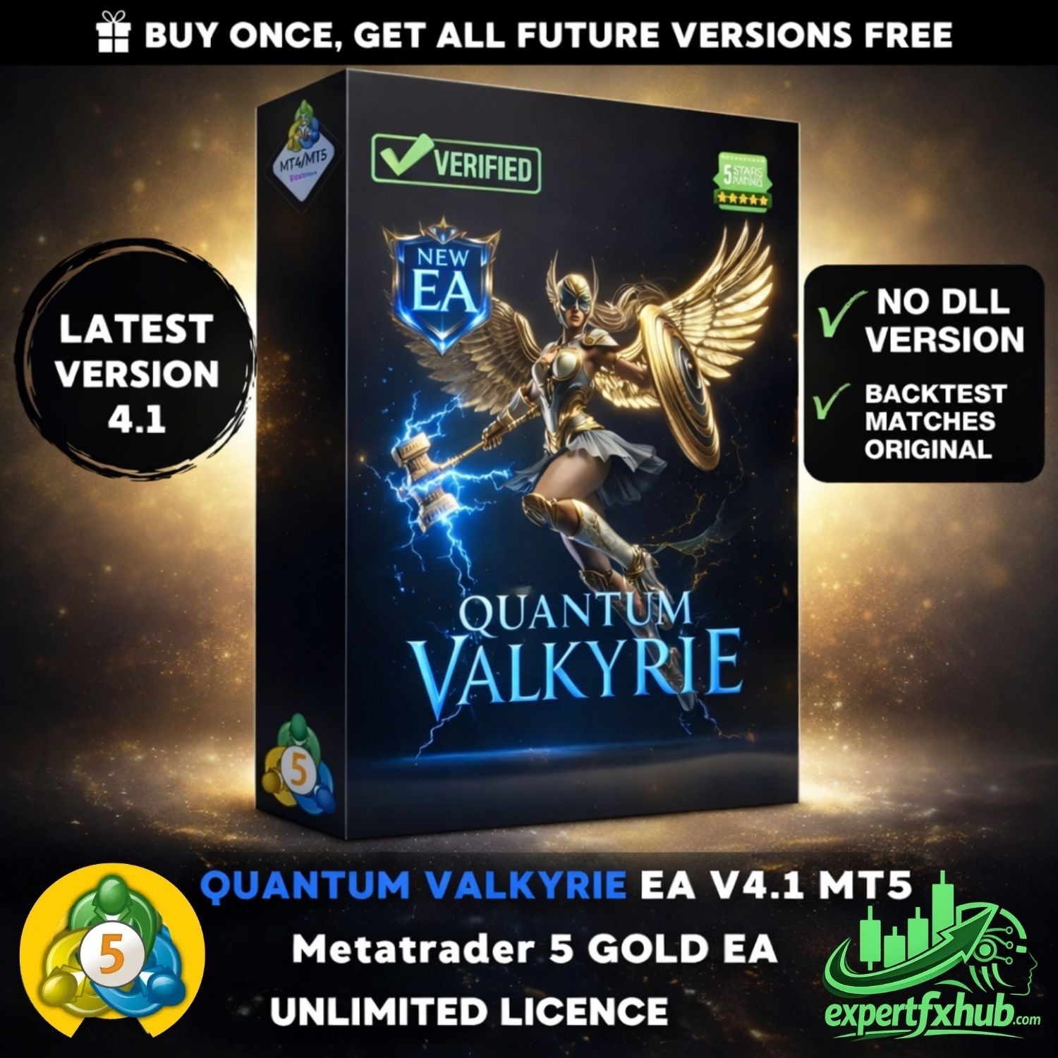 v4.1 Quantum Valkyrie Gold EA MT5 metatrader algo trading robot scalping ftmo