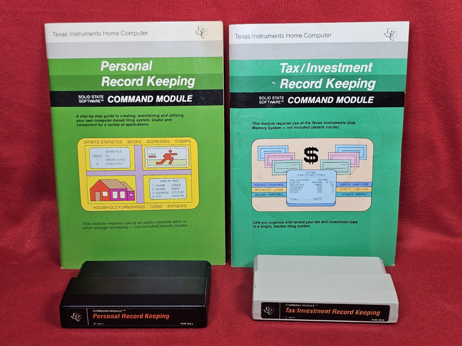 4 Carts Disk Manager Real Estate Investment Tax Record TI Texas Instruments