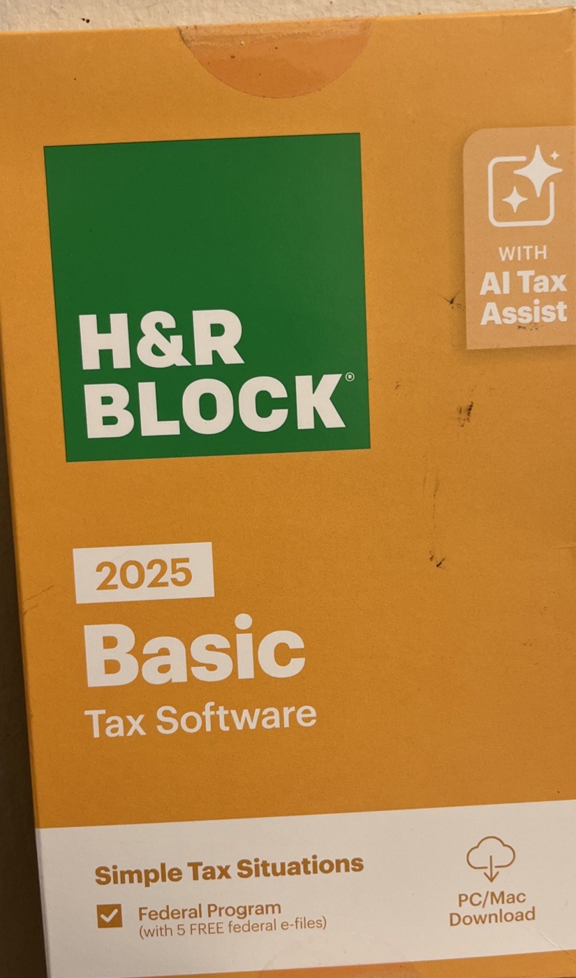 NEW H&R Block Tax Software BASIC 2025 WIN / MAC (only Code Today READ