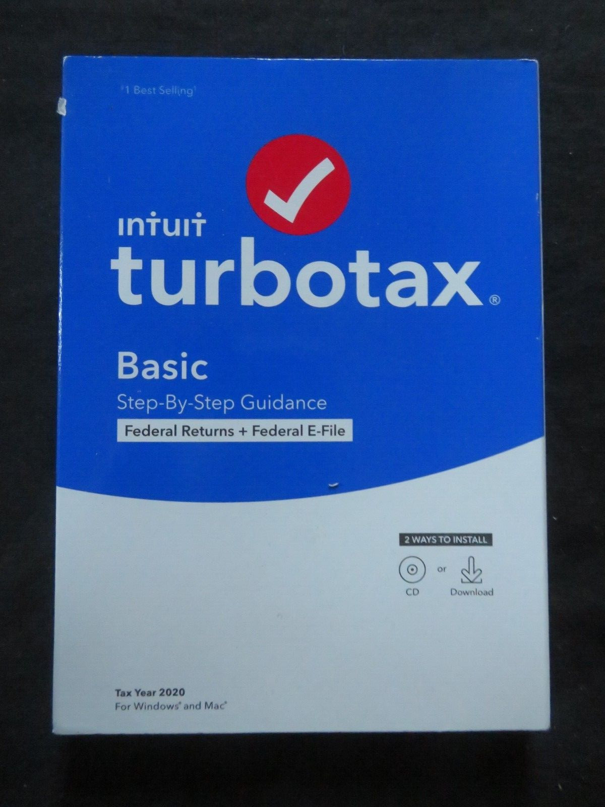 Genuine 2020 Intuit Turbotax Basic Federal Window & Mac