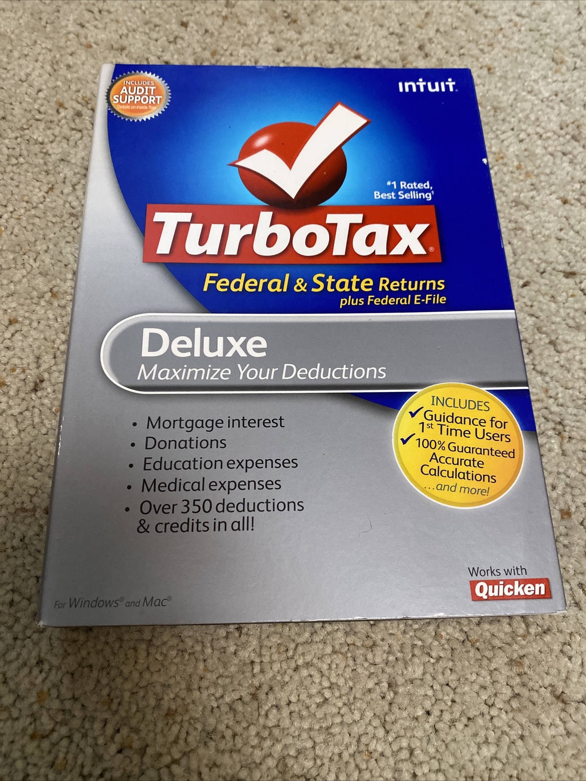 Turbo Tax Deluxe Tax Year 2010 – Federal & State Returns plus Federal e-file